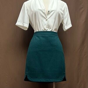 Wool mini skirt green
